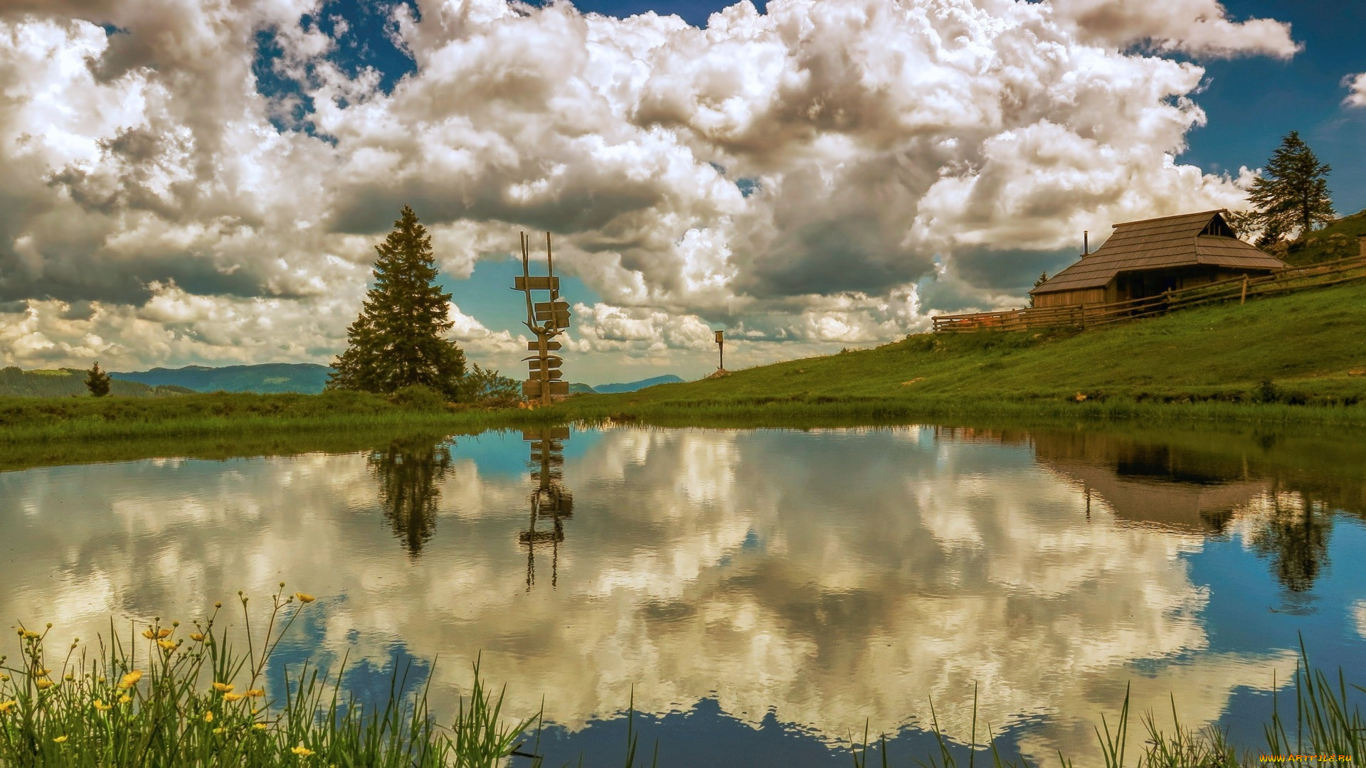 lake at velika planina, slovenia, , - ,  , lake, at, velika, planina